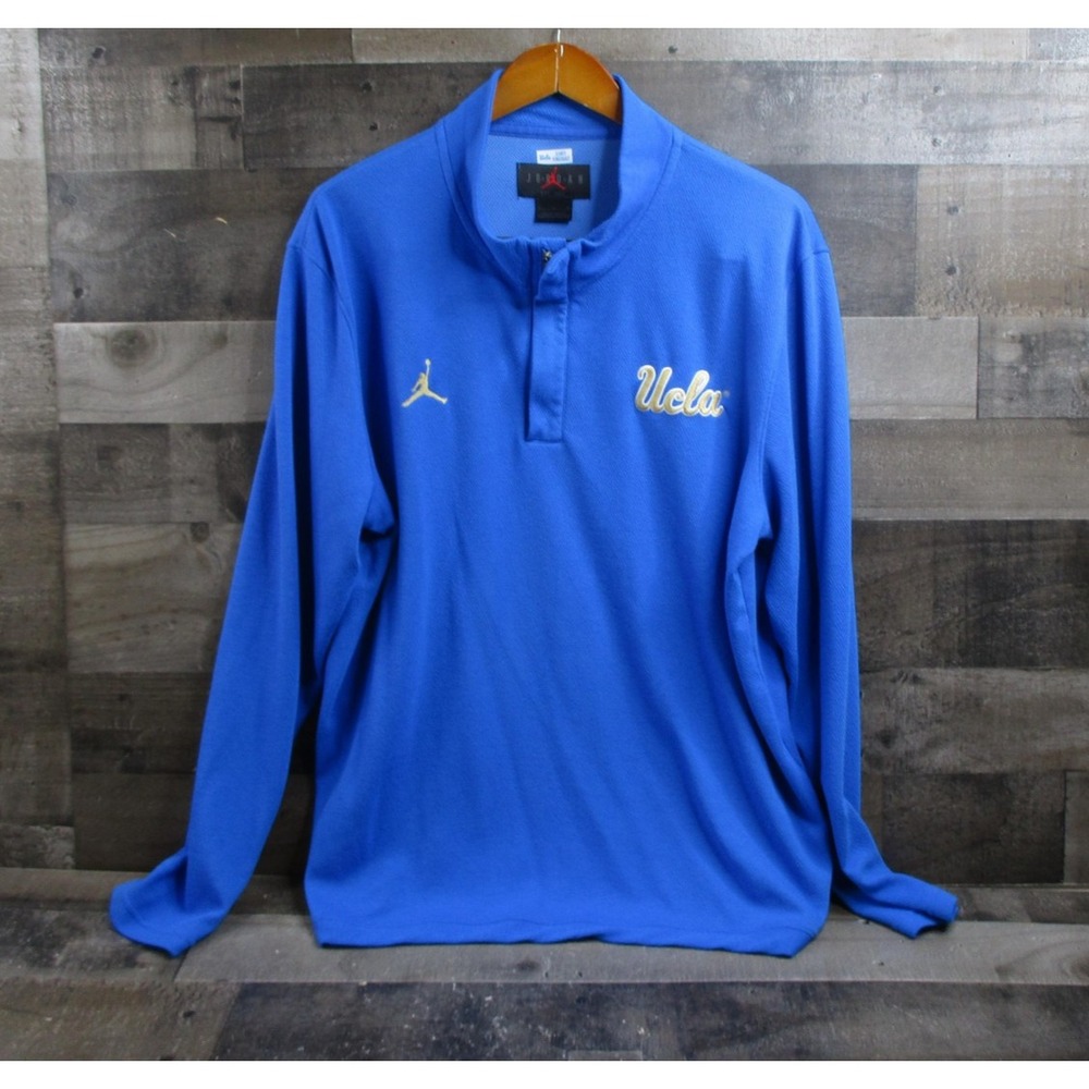 UCLA Bruins Sweatshirt Mens XL Blue NCAA Team Issued Air Jordan 1/4 Zip Pullover - Picture 1 of 13